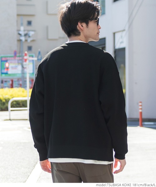 coca（coca）（コカ）の「メンズクルーネックドロップショルダーカーディガン（カーディガン/ボレロ・メンズ・ライトブルー/ライトグリーン/ブラック・M/L/XL）」の8枚目の写真