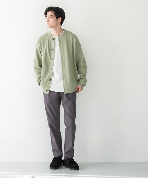 coca（coca）（コカ）の「メンズクルーネックドロップショルダーカーディガン（カーディガン/ボレロ・メンズ・ライトブルー/ライトグリーン/ブラック・M/L/XL）」の9枚目の写真