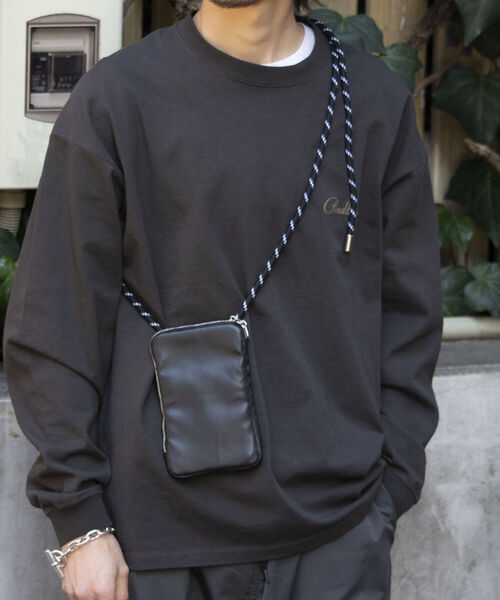 GLOSTER（グロスター）の「【GLOSTER/グロスター】フェイクレザーマルチミニショルダーバッグ/モバイルポーチ（ショルダーバッグ・メンズ・ブラック/オリーブ/ブラック系その他・FREE）」の7枚目の写真