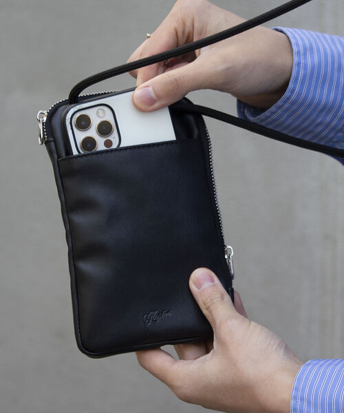 GLOSTER（グロスター）の「【GLOSTER/グロスター】フェイクレザーマルチミニショルダーバッグ/モバイルポーチ（ショルダーバッグ・メンズ・ブラック/オリーブ/ブラック系その他・FREE）」の15枚目の写真