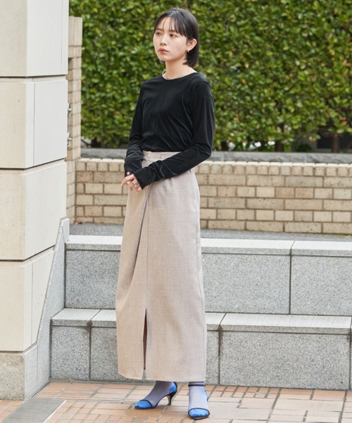 Aunt Marie's（アントマリーズ）の「フロントスリットタックナロースカート（スカート・レディース・イエロー/ベージュ/ブラック・FREE/MEDIUM/TALL）」の19枚目の写真