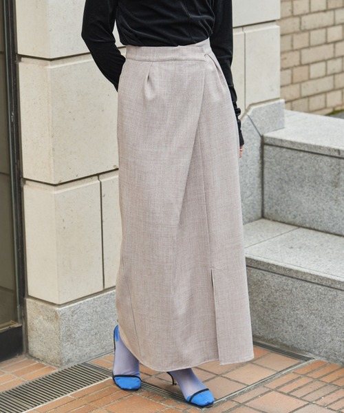 Aunt Marie's（アントマリーズ）の「フロントスリットタックナロースカート（スカート・レディース・イエロー/ベージュ/ブラック・FREE/MEDIUM/TALL）」の12枚目の写真