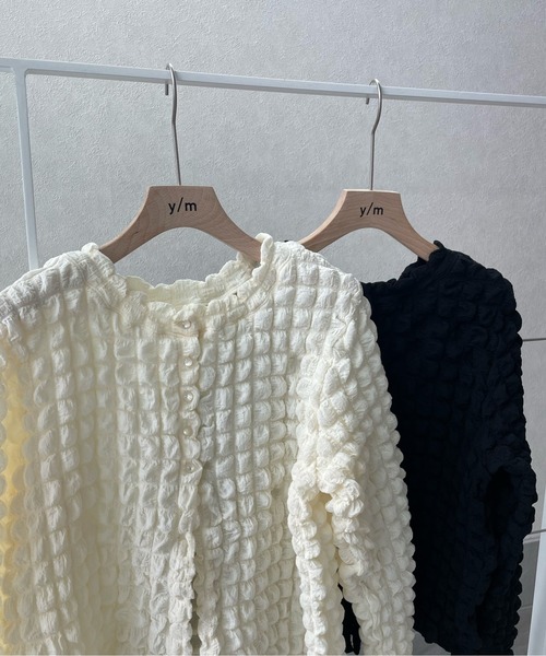 y/m by misato（イムバイミサト）の「ポコポコカーデ（カーディガン/ボレロ・レディース・ブラック/アイボリー・FREE）」の16枚目の写真