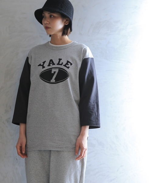 WAIPER.inc（ワイパーインク）の「3/4　BASEBALL TEE(YALE)（Tシャツ/カットソー・メンズ・ナチュラル/グレー・XL/L/M）」の2枚目の写真