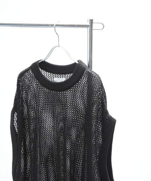 NILWAY(ニルウェイ)の「透かし編みシアーコットンニットベスト(ベスト・メンズ・ライトグレー/ライトブルー/ブラック/ライトグリーン・MEDIUM/LARGE)」の15枚目の写真