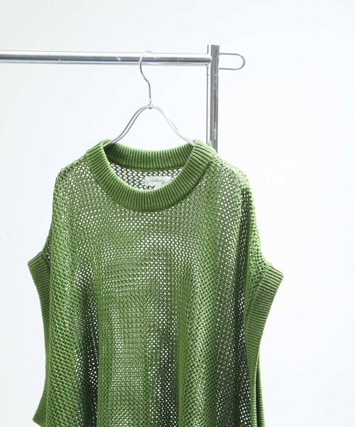 NILWAY(ニルウェイ)の「透かし編みシアーコットンニットベスト(ベスト・メンズ・ライトグレー/ライトブルー/ブラック/ライトグリーン・MEDIUM/LARGE)」の20枚目の写真