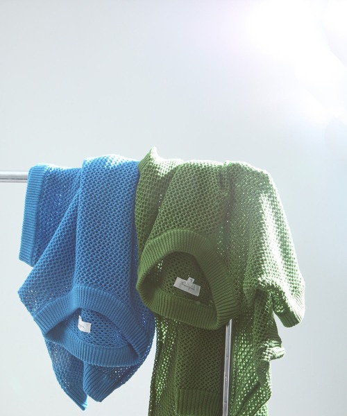 NILWAY(ニルウェイ)の「透かし編みシアーコットンニットベスト(ベスト・メンズ・ライトグレー/ライトブルー/ブラック/ライトグリーン・MEDIUM/LARGE)」の11枚目の写真