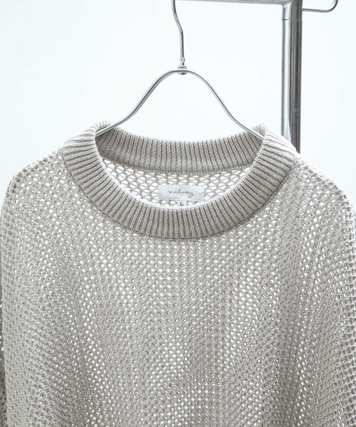NILWAY(ニルウェイ)の「透かし編みシアーコットンニットベスト(ベスト・メンズ・ライトグレー/ライトブルー/ブラック/ライトグリーン・MEDIUM/LARGE)」の13枚目の写真