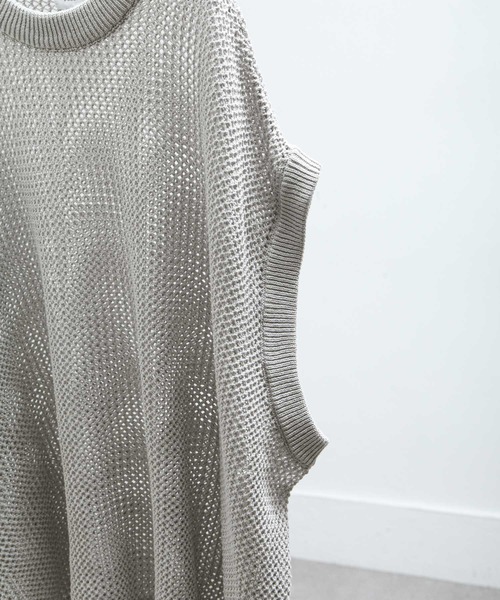 NILWAY(ニルウェイ)の「透かし編みシアーコットンニットベスト(ベスト・メンズ・ライトグレー/ライトブルー/ブラック/ライトグリーン・MEDIUM/LARGE)」の18枚目の写真