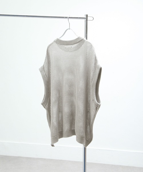 NILWAY(ニルウェイ)の「透かし編みシアーコットンニットベスト(ベスト・メンズ・ライトグレー/ライトブルー/ブラック/ライトグリーン・MEDIUM/LARGE)」の16枚目の写真