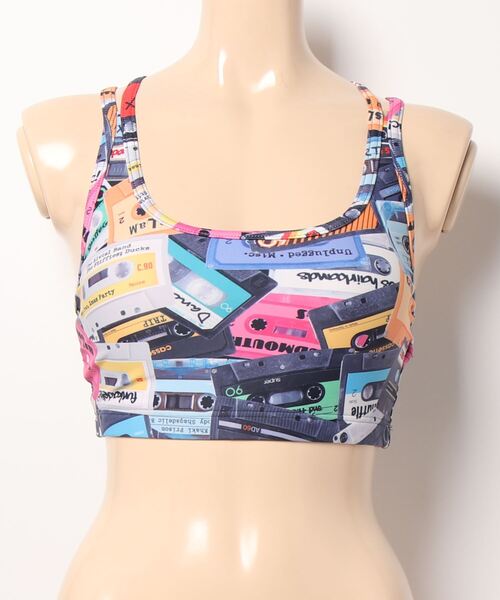 Loudmouth(ラウドマウス)の「【Loudmouth:ラウドマウス】レディースブラトップ(スポーツブラ・レディース・ブラック/イエロー/ホワイト×グリーン/カラフル/ブラック×グリーン・SMALL/LARGE/MEDIUM)」の1枚目の写真