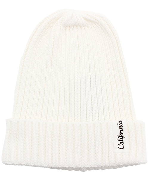 AZUL by moussy(アズールバイマウジー)の「Californiaワッペンロゴニットワッチ(ニットキャップ/ビーニー・レディース・オフホワイト/ブラック/トップグレー/ネイビー・FREE)」の2枚目の写真