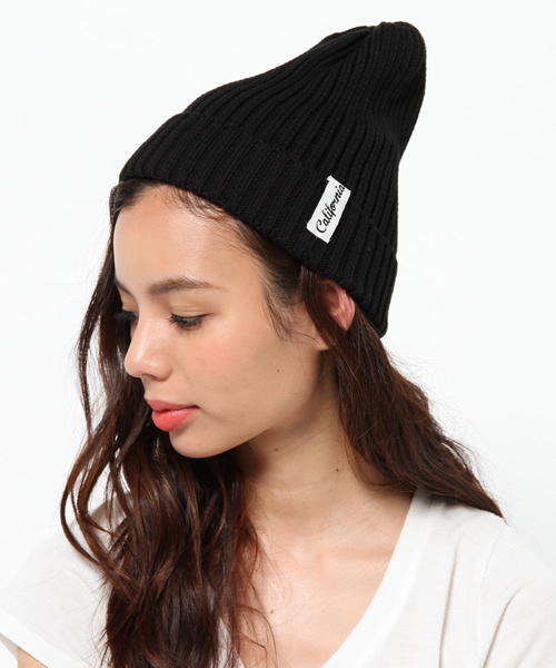 AZUL by moussy(アズールバイマウジー)の「Californiaワッペンロゴニットワッチ(ニットキャップ/ビーニー・レディース・オフホワイト/ブラック/トップグレー/ネイビー・FREE)」の9枚目の写真