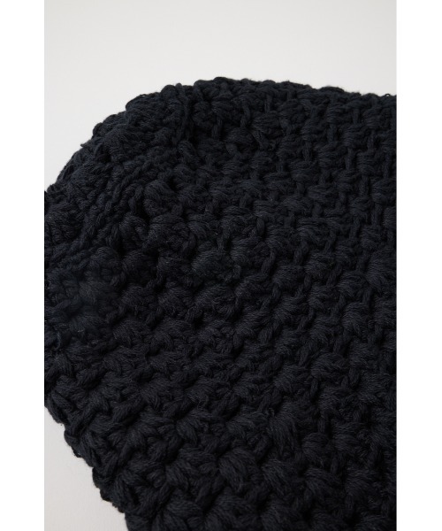 MOUSSY（マウジー）の「CROCHET KNIT HAT（ニットキャップ/ビーニー・レディース・ブラック/ホワイト系その他・FREE）」の7枚目の写真