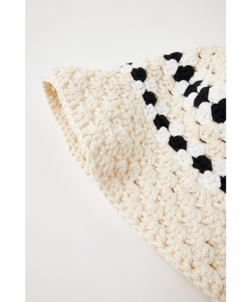 MOUSSY（マウジー）の「CROCHET KNIT HAT（ニットキャップ/ビーニー・レディース・ブラック/ホワイト系その他・FREE）」の12枚目の写真