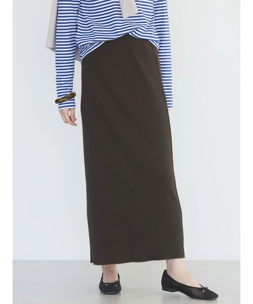 AMERICAN HOLIC（アメリカンホリック）の「針抜きリブタイトスカート（スカート・レディース・テラコッタ/ブラウン/ブラック・S/M/L）」の4枚目の写真