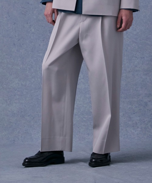 PUBLIC TOKYO 含浸ウールギャバジャケット/ワイドパンツ セットアップ PUBLIC TOKYO 含浸ウールギャバジャケット/ワイドパンツ