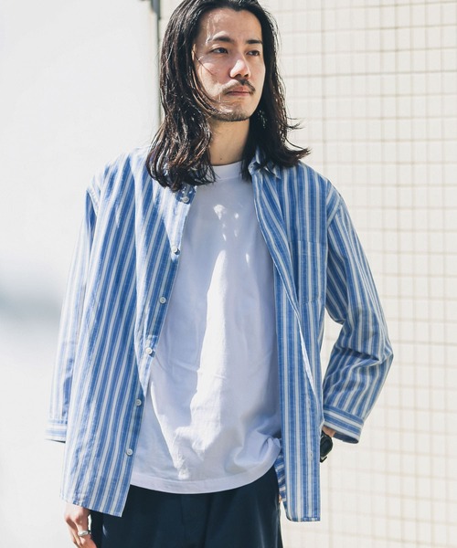 URBAN RESEARCH Sonny Label(アーバンリサーチサニーレーベル)の「リネン混7分袖シャツ(シャツ/ブラウス・メンズ・グレー系その他/ブルー系その他/グリーン/ホワイト/ネイビー/イエロー系その他・SMALL/LARGE/MEDIUM)」の6枚目の写真