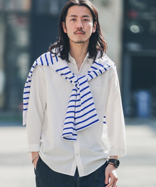 URBAN RESEARCH Sonny Label(アーバンリサーチサニーレーベル)の「リネン混7分袖シャツ(シャツ/ブラウス・メンズ・グレー系その他/ブルー系その他/グリーン/ホワイト/ネイビー/イエロー系その他・SMALL/LARGE/MEDIUM)」の20枚目の写真