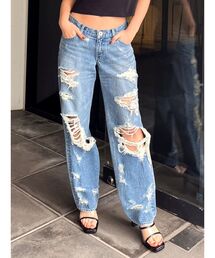 GYDA | L/W Superダメージ ストレートデニムパンツ(デニムパンツ)