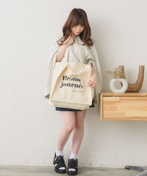 ems excite（エムズエキサイト）の「リボントートバッグ（ショルダーバッグ・レディース・ピンク/ナチュラル/ブラック・FREE）」の5枚目の写真