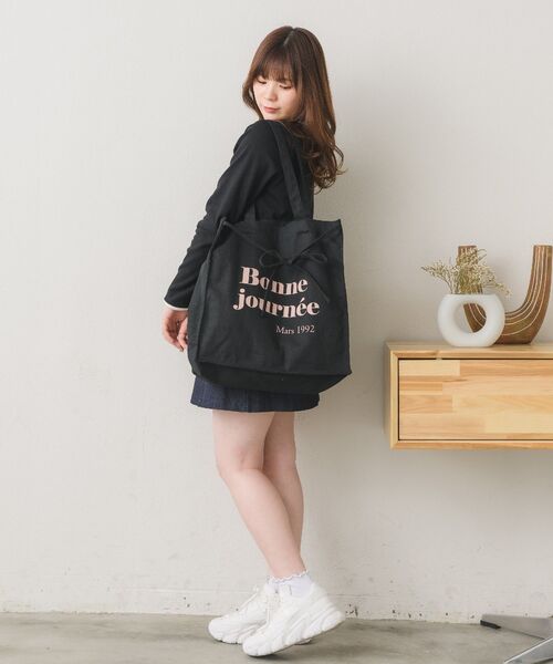 ems excite（エムズエキサイト）の「リボントートバッグ（ショルダーバッグ・レディース・ピンク/ナチュラル/ブラック・FREE）」の8枚目の写真