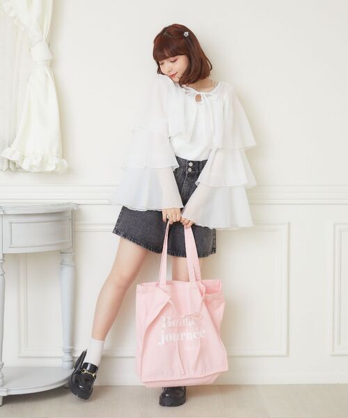 ems excite（エムズエキサイト）の「リボントートバッグ（ショルダーバッグ・レディース・ピンク/ナチュラル/ブラック・FREE）」の10枚目の写真