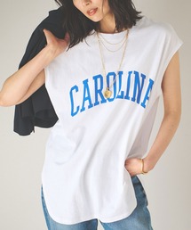 RIVE DROITE | 胸元のキャッチーなロゴ/CAROLINAフレンチTシャツ(Tシャツ/カットソー)