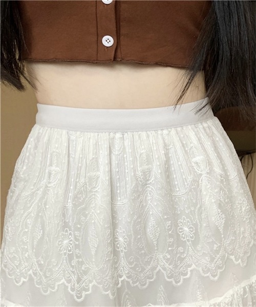Dream garden(ドリームガーデン)の「刺繍レースフレアスカート(スカート・レディース・ブラック/ホワイト・S/M/L)」の19枚目の写真