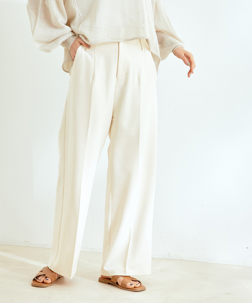 Jayro(ジャイロ)の「ストレッチジョーゼットワイドパンツ(その他パンツ・レディース・ホワイト系その他/ベージュ/ブラック・M)」の1枚目の写真