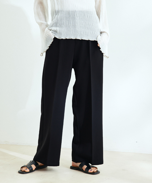 Jayro(ジャイロ)の「ストレッチジョーゼットワイドパンツ(その他パンツ・レディース・ホワイト系その他/ベージュ/ブラック・M)」の3枚目の写真