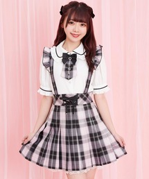 レースアッププリーツスカート