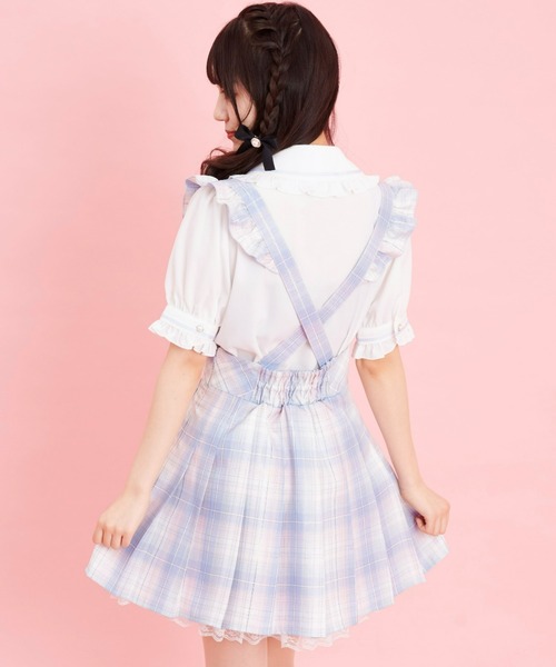 Secret Honey(シークレットハニー)の「レースアッププリーツスカート(スカート・レディース・ブルー/ブラック・MEDIUM)」の8枚目の写真