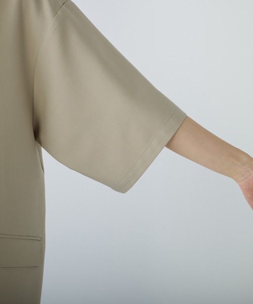 PUAL CE CIN（ピュアルセシン）の「【Du noir】ハーフスリーブジャケット（ノーカラージャケット・レディース・ブラック/ベージュ・FREE）」の18枚目の写真