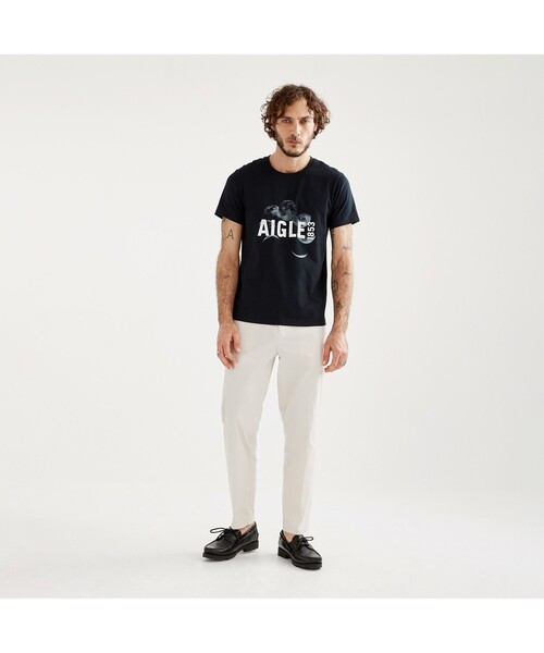 AIGLE（エーグル）の「ショートスリーブグラフィックロゴTシャツ（Tシャツ/カットソー・メンズ・ブルー/ブラック/ナチュラル・S/XL/L/M）」の11枚目の写真