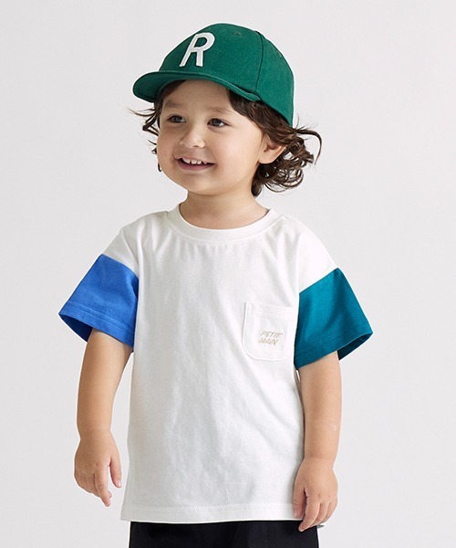 petit main（プティマイン）の「【一部店舗でも取り扱いあり】【プティプラ】刺しゅう半袖T（Tシャツ/カットソー・キッズ・ライトベージュ/ライラック/グリーン/ブルー/オフホワイト/エメラルド/マルチ/レインボー/オレンジ/モカ・130cm/100cm/90cm/110cm/140cm/120cm）」の10枚目の写真