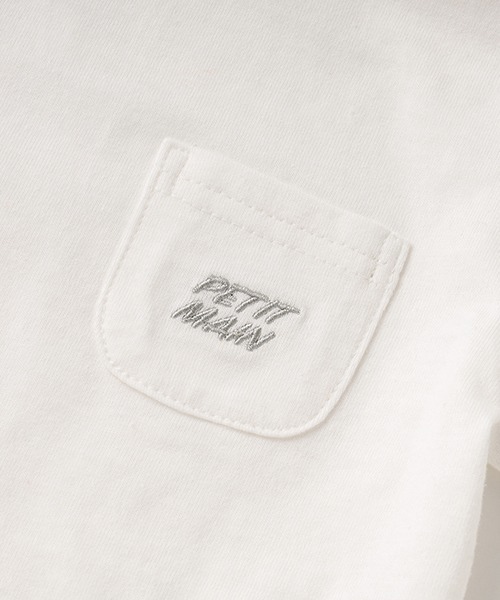 petit main（プティマイン）の「【一部店舗でも取り扱いあり】【プティプラ】刺しゅう半袖T（Tシャツ/カットソー・キッズ・ライトベージュ/ライラック/グリーン/ブルー/オフホワイト/エメラルド/マルチ/レインボー/オレンジ/モカ・130cm/100cm/90cm/110cm/140cm/120cm）」の14枚目の写真