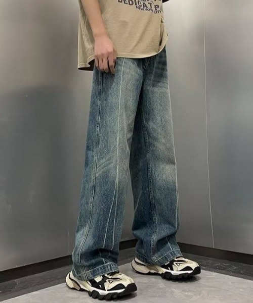 MGV(エムジーヴィー)の「センターラインワイドデニム(デニムパンツ・メンズ・ブラック/ブルー・MEDIUM/LARGE/X-LARGE)」の9枚目の写真
