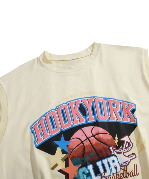 HOOK(フック)の「HOOK -original- アメカジバスケットボールプリント ノースリーブ Tシャツ (SS) (LR)(Tシャツ/カットソー・メンズ・ベージュ/ブラック・M/XL/L)」の8枚目の写真
