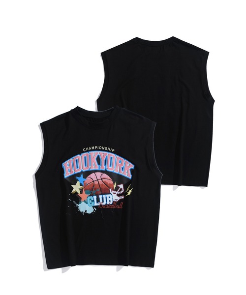 HOOK(フック)の「HOOK -original- アメカジバスケットボールプリント ノースリーブ Tシャツ (SS) (LR)(Tシャツ/カットソー・メンズ・ベージュ/ブラック・M/XL/L)」の17枚目の写真