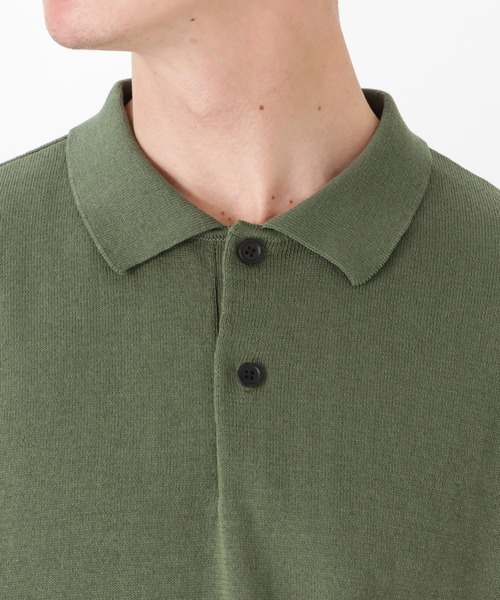 NAVY(ネイビー)の「麻タッチニットポロシャツ(ポロシャツ・メンズ・ネイビー/ブラック/カーキ・L/XL/M)」の4枚目の写真