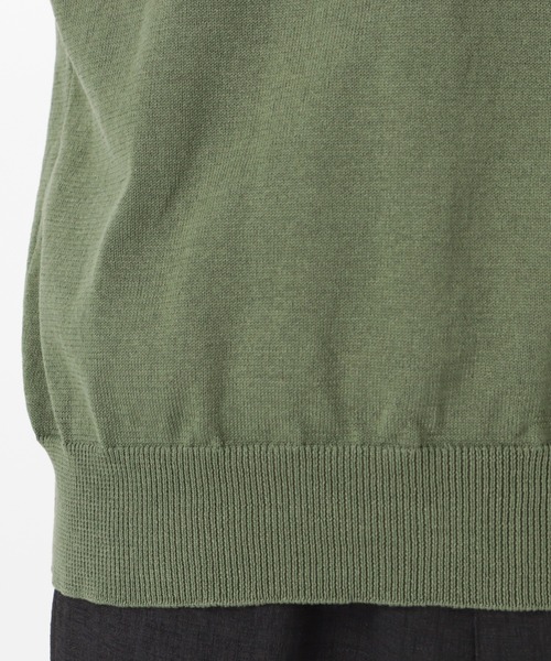 麻タッチニットポロシャツ（ポロシャツ）｜NAVY（ネイビー）の