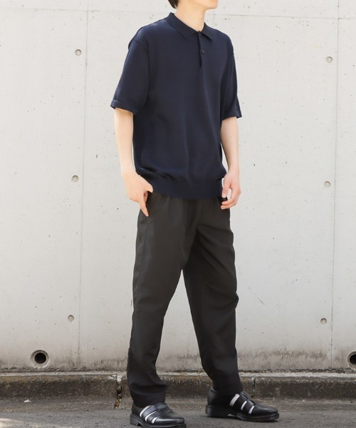 NAVY(ネイビー)の「麻タッチニットポロシャツ(ポロシャツ・メンズ・ネイビー/ブラック/カーキ・L/XL/M)」の12枚目の写真