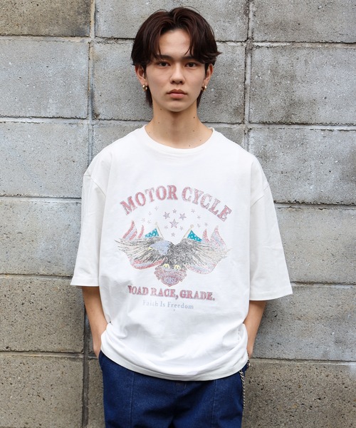 SPINNS(スピンズ)の「【SPINNS/スピンズ】vintageデザイン半袖Tシャツ SPEEDWAYS(Tシャツ/カットソー・メンズ・ブラック/ホワイト/チャコール・ONESIZE)」の7枚目の写真