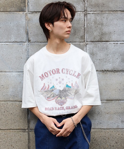 SPINNS(スピンズ)の「【SPINNS/スピンズ】vintageデザイン半袖Tシャツ SPEEDWAYS(Tシャツ/カットソー・メンズ・ブラック/ホワイト/チャコール・ONESIZE)」の10枚目の写真