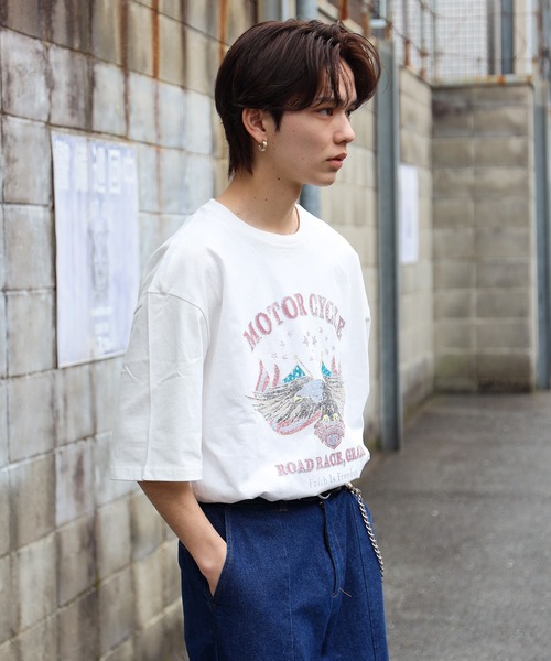 SPINNS(スピンズ)の「【SPINNS/スピンズ】vintageデザイン半袖Tシャツ SPEEDWAYS(Tシャツ/カットソー・メンズ・ブラック/ホワイト/チャコール・ONESIZE)」の5枚目の写真