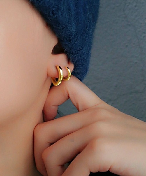 Coo+i（クーイ）の「【片耳用】サージカルステンレスフープピアス（ピアス（片耳用）・レディース・ブラック/ゴールド/シルバー・SMALL/MEDIUM/LARGE/X-LARGE）」の14枚目の写真