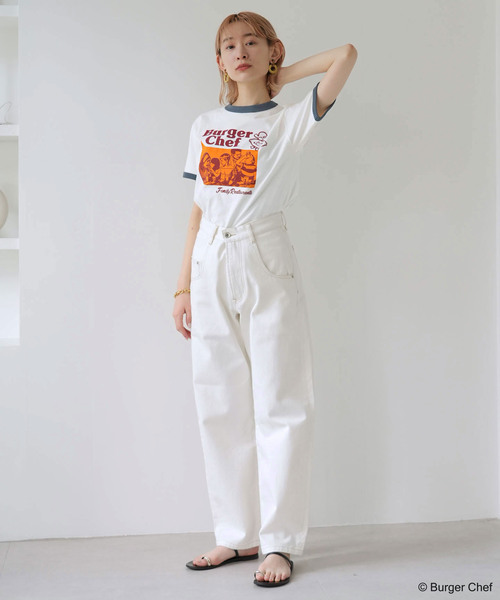 SLOBE citron.(スローブシトロン)の「SLOBE citron. Burger Chef リンガーT(Tシャツ/カットソー・レディース・ホワイト・FREE)」の18枚目の写真