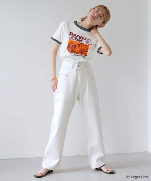SLOBE citron.(スローブシトロン)の「SLOBE citron. Burger Chef リンガーT(Tシャツ/カットソー・レディース・ホワイト・FREE)」の6枚目の写真