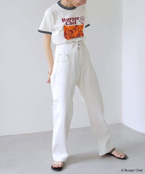 SLOBE citron.(スローブシトロン)の「SLOBE citron. Burger Chef リンガーT(Tシャツ/カットソー・レディース・ホワイト・FREE)」の9枚目の写真